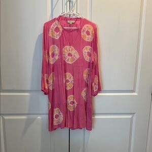 Charlie Paige Pink Tie-Dye Tunic Dress